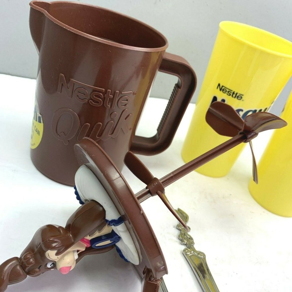 Nestle Quik Nesquik Lot Spoons Blender Pitcher Cups Rabbit Stainless Steel Milk - Picture 8 of 9